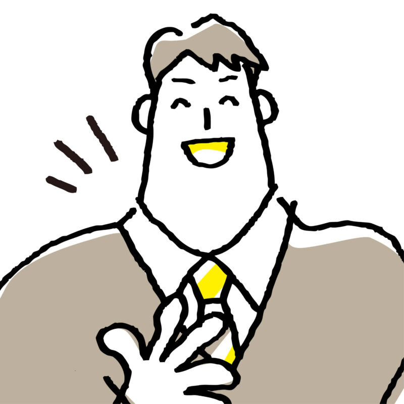 笑っている男性
