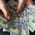 fan of 100 U.S. dollar banknotes